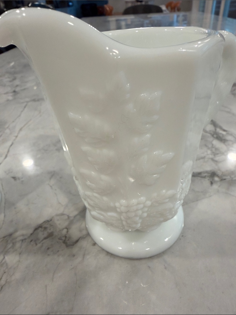 Vintage Westmoreland Milk Glass Paneled Grape Creamer & Tumbler – Matching Set - Picture 7 of 7
